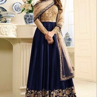 Long anarkali gown with stone work