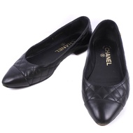 二手 CHANEL 女士黑色小牛皮 Matelasse 高跟鞋