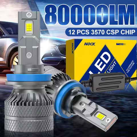 H7 H4 H1 80000LM H11 Canbus CAR LED Bulbs 6500K LED Headlight 9005 9006 9012 LED Double Copper Tube