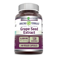 Amazing Formulas Grapeseed Extract 16000mg Per Serving 240 Veggie Capsules Supplement | 20:1 Extract