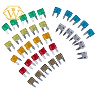 （In Stock）35 Piece MIXED Mini Blade Fuse AUTO Car Motorbike 5 7.5 10 15 20 25 30 AMP