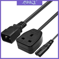 QUU IEC 320 C20 to C7 Splitter Power Cord Heavy Duty C20 Male to C7 + UK Female