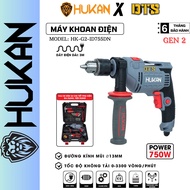 Máy khoan điện cầm tay đầu 13mm HUKAN G2-ID755DN | Công suất 750W đa chức năng khoan tường sắt mạnh