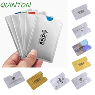 QUINTON 10pcs Anti RFID Card Holder, Reader Lock Aluminium Foil NFC Blocking Case, Elegant Korean Style NFC Blocking Anti Theft ID Card Box Outdoor