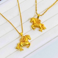 916 gold Coin Pendant/916 Gold Immediately Rich Zodiac Horse Lucky Fortune diy charm gold 916
