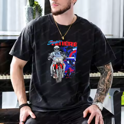 Super Tenere 750 T Shirt XTZ750 Classic Adventure Motorcycle Tee Dakar Rally Legend Rider Graphic To