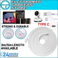 3m/5m Type C USB Android Charge Cable For Ezviz H6C H6 5MP, Xiaomi ,IP CCTV Family Security Cameras 