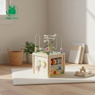 [Kesoto] Wooden Activity Cube Multifunction Physical Skills Toy Learning Cube Toy Educational Baby A