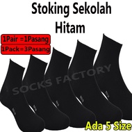 STOKING STOKIN PANJANG KERJA HITAM SOCKS SCHOOL BLACK  KIDS TO ADULTS SARUNG KAKI SEKOLAH  WARNA HIT