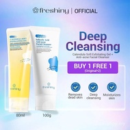 【COD】Freshiny Skincare Ultimate Deep Cleansing Set: Salicylic Acid Anti-Acne Facial Cleanser And Cal