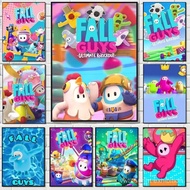 EORW Game Fall Guys Anime Poster Waterproof Wall Art Sticker For Bar Living Room Vintage Room Decor 