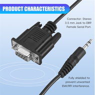 DB9 9 Pin VGA female cable DB 9 Female to TRS 3.5mm (1/8in) TRS Stereo Male Serial Data Cable-6 Feet