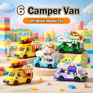 【Mini Food Truck】DIY Camper Van Flower House Building Blocks | Creative Educational Toy for Kids | H