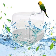 DFSID สะดวกสัตว์เลี้ยงทำความสะอาดกล่องพลาสติกชามอาหารนกสำหรับอาบน้ำสัตว์เลี้ยง Birdbath นกแก้ว Parrot อ่างอาบน้ำนก