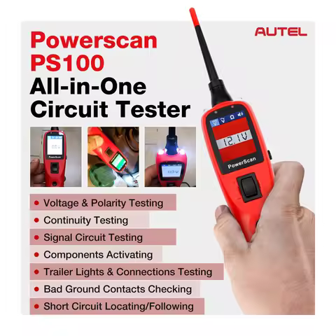 Autel PowerScan PS100 Circuit Tester Universal 12V 24V Automotive Power Circuit Probe Kit AC/DC/Cont