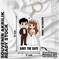 GANTUNGAN Acrylic Keychain Wedding Souvenir [Save The Date] Sharp Print Results