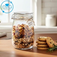Round Glass Jar with Metal Lid HNG1L 1000ml - Airtight Spice and Fruit Soaking Jar