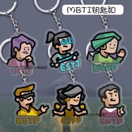 【guojiang001.my】 MBTI型人格背包挂钥匙扣亚克力周边饰品卡通礼物挂饰有趣摆MBTI personality backpack with keychain attachment, Ya