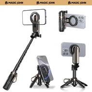 【ShopBlackFriday】NEW - MAGIC JOHN 4-in-1 Multifunctional Magnetic Selfie Stick – 360° Rotation, Comp