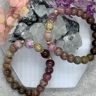 Black Rose Mix Watermelon Tourmaline Crystals Bracelets