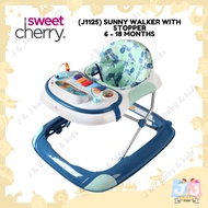 Sweet Cherry J1125 Sunny Walker Baby Learning Walker + Stoppers Adjustable Height + Activity Toy Tra