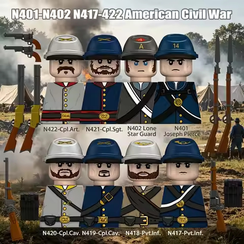 MOC American Civil War US Soldiers Figures Building Blocks Cap Sergeant Infantry Weapons Gun Troops 
