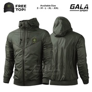 JAKET STONE ISLAND PARASUT WATERPROOF BOLAK BALIK PRIA WANITIA SIZE S-XXL BONUS TOPI - JAKET OUTDOOR