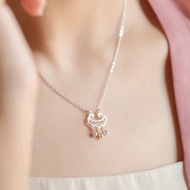 S999纯银项链长命锁项链小众国风平安锁吊坠短款锁骨链时尚首饰女S999 Sterling Silver Necklace Longlife Lock Necklace Nichesdfaj2156.