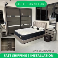 💥 Free Intsall💥Wardrobe 6x8ft Wardrobe/Bedroom set/Set bilik /8x8ft Wardrobe /Anti-jump Door