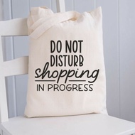 Funny Tote Bag Cotton Shopping Bag Funny Womens Shopper Do Not Disturb XURL