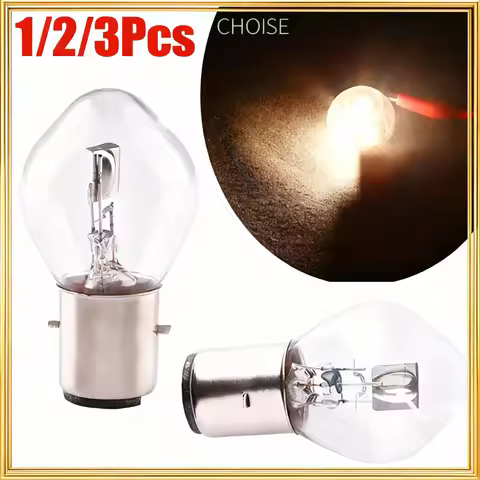 1/2/3pcs BA20D High Brightness LED Bulbs 12V 35/35W Halogen Headlight Singal Lamp Bulb Amber For Mot