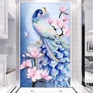 Lukisan diamond 5D DIY Gambar Burung Merak Magnolia