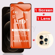 2 in 1 21D Full Cover Tempered Glass For iPhone 17 16 Pro Max 15 14 13 12 Mini 11 Pro XS Max XR X 7 