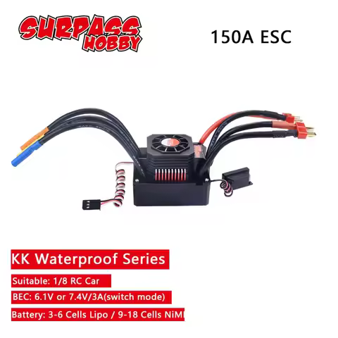 SURPASS HOBBY 150A ESC Electric Speed Controller for RC 1/8 RC Car 4076 4068 Brushless Motor