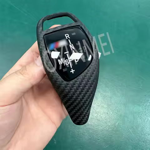 Real Carbon Fiber Sport Gear Shift Trim Lever Knob Interior Replacement Cover For Bmw F30 F31 F32 F3