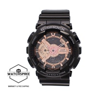 [Watchspree] Casio G-Shock Metallic Accent Color Rose Gold Series Glossy Black Resin Band Watch GA110MMC-1A GA-110MMC-1A