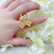 10k Gold Flower Dangling Earrings