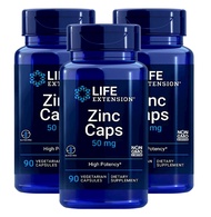 Life Extension Zinc Caps เป็นอาหารเสริมสังกะสีที่มีสังกะสี 50 มิลลิกรัมต่อเม็ด 90 แคปซูล