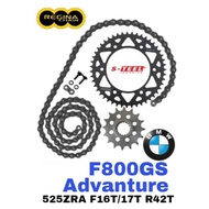 REGINA Sprocket Set BMW F800GS Advanture part sprocket 525 ZRP Ring Gold Chain Rantai Spoket ZRING A
