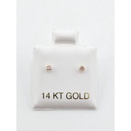 14K Gold Earrings-Round Pink Earrings-Elegant 14K Gold Design, Suitable for Your Jewelry Collection-