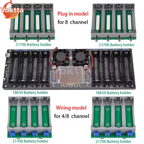 21700 18650 Lithium Battery Capacity Tester DC5V 8 Channel Automatic Charging and Discharging Batter