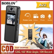 BOBLOV A22 Body Mini Police Camera ตัวกล้องขนาดเล็ก 180° องศาเลนส์หมุนกีฬาวิ่งกล้อง 1080P with Night Version การมองเห็นได้ในเวลากลางคืน เครื่องบันทึกวิดีโอและเสียงวิดีโอพร้อมจอ OLED For Vlogging