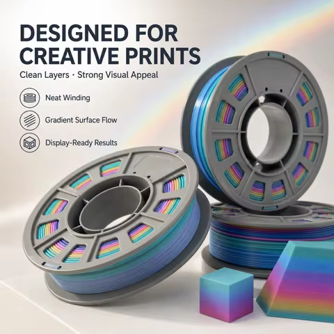 Gradient PLA 3D Printer Filament 4 Rolls Set 1.75mm 300g x 4 Spools Multi-Color Rainbow Color-Shift 