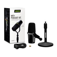 SHURE MV7+ Podcast Kit, MV7+-K-BNDL: Gator Desktop Stand Included, Dynamic Microphone, Cardioid, Uni