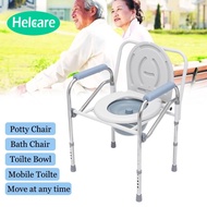 Potty Chair Lightweight Foldable Commode Chair Perforated Chairs Safety Adjustable Height Toilet