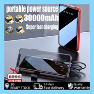 【READY STOCK]30000mAh power bank portable power bank fast charging LED light mini display power bank ultra-thin battery