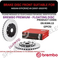 BREMBO GENUINE DISC BRAKE ROTOR (FRONT) FOR NISSAN GTR [R35] V6 (2007-2023YR) - FLOATING DISC (390MM