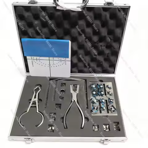 Rubber Dam Punch & Clamp Tool Set, Orthodontic Split Ring Placer for Dental Care, Professional Rubbe