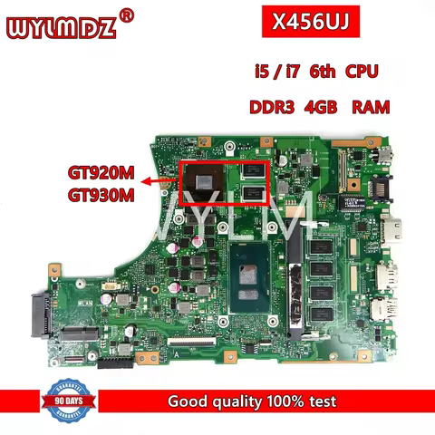 X456UJ 4GB RAM i3/i5/i7 CPU GT920M/GT930M Motherboard For Asus X456U X456UF X456UB X456UV X456UQ UQK