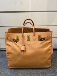 Hermes 愛馬仕 圈W Birkin hac50 金棕金扣 epsom皮 手提包 50cm